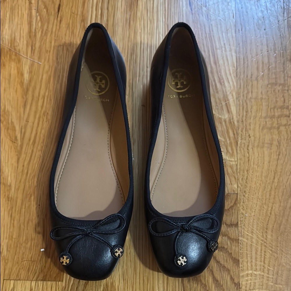 Tory Burch Black Leather Flats